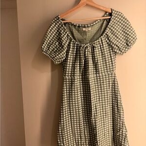 Madewell Jacquard Puff Sleeve Gingham Dress - Size XS